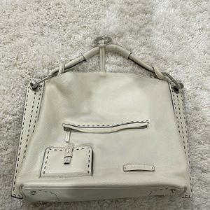 BCBG MaxAzria Hobo Tote Cream Shoulder Bag